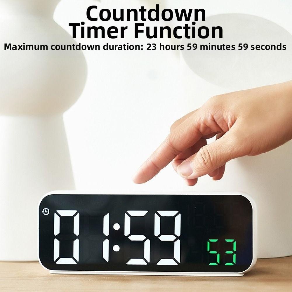 12/24H Format Large Digital Clock Voice Control Alarm Clock Dual Control Table Clock  Office Decor