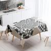 Black and White Geometric Tablecloth Anti-Stain Waterproof Dining Table Home Decor Rectangular Kitchen Fireplace Countertop