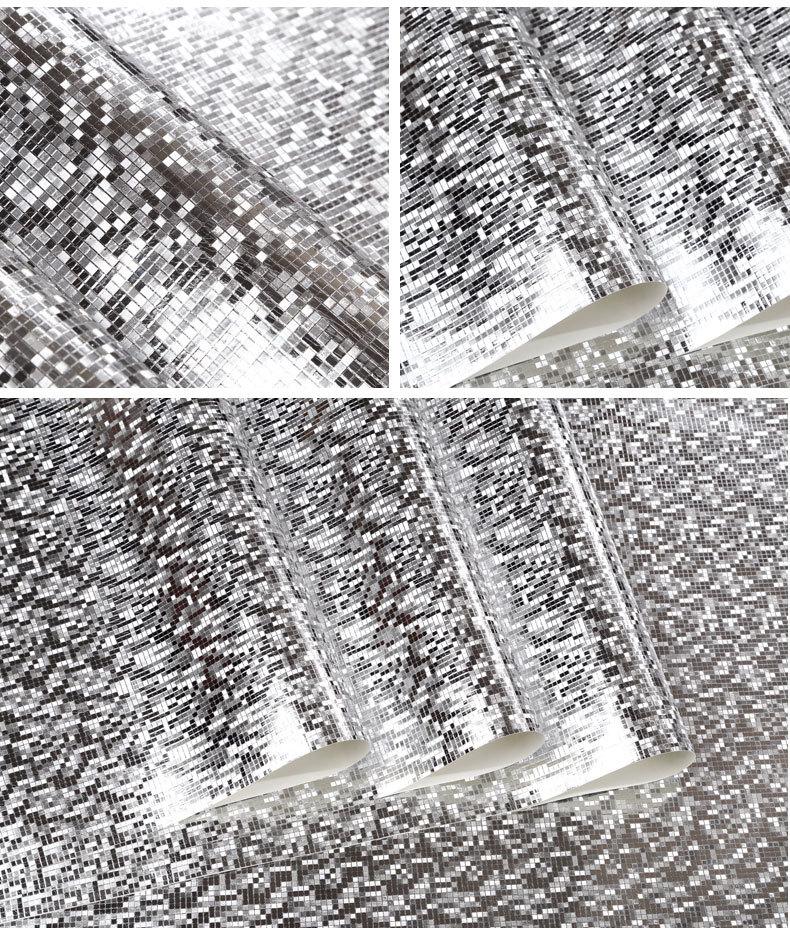 Efect Oglindă cu Sclipici Mini Mozaic Sclipici Reflecție Lumină Folie Aurie Tapet Folie Argintie Papel De Parede Decor