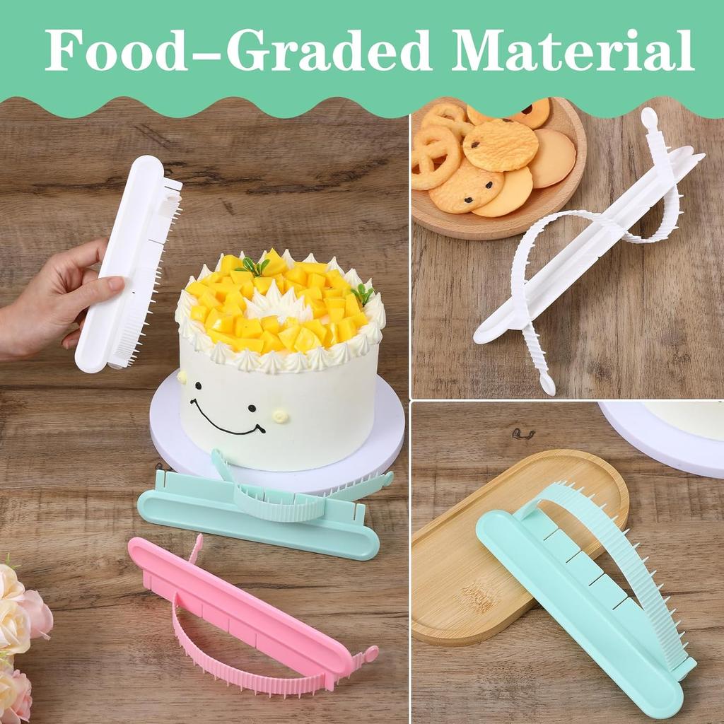 3 Pack Cake Arch Guide Tool, Flip Cake Arc Ruler Adjustable Cakes Writing Tools for Controlling the Size and Position of the Arc for Beginners and