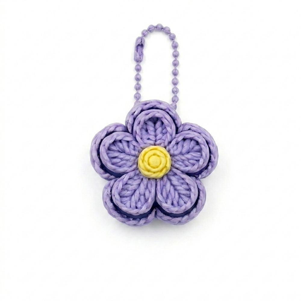 3D Print Flower Mechanical Clicker Keychain Crisp Click Sound Clicker Mechanism Knit Texture Fidget Keychain Simulation Plastic