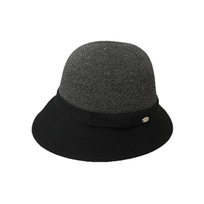Sunscreen visor hat big eaves hat bucket hat women's basin hat, foldable sunscreen flat top straw hat seaside beach hat women