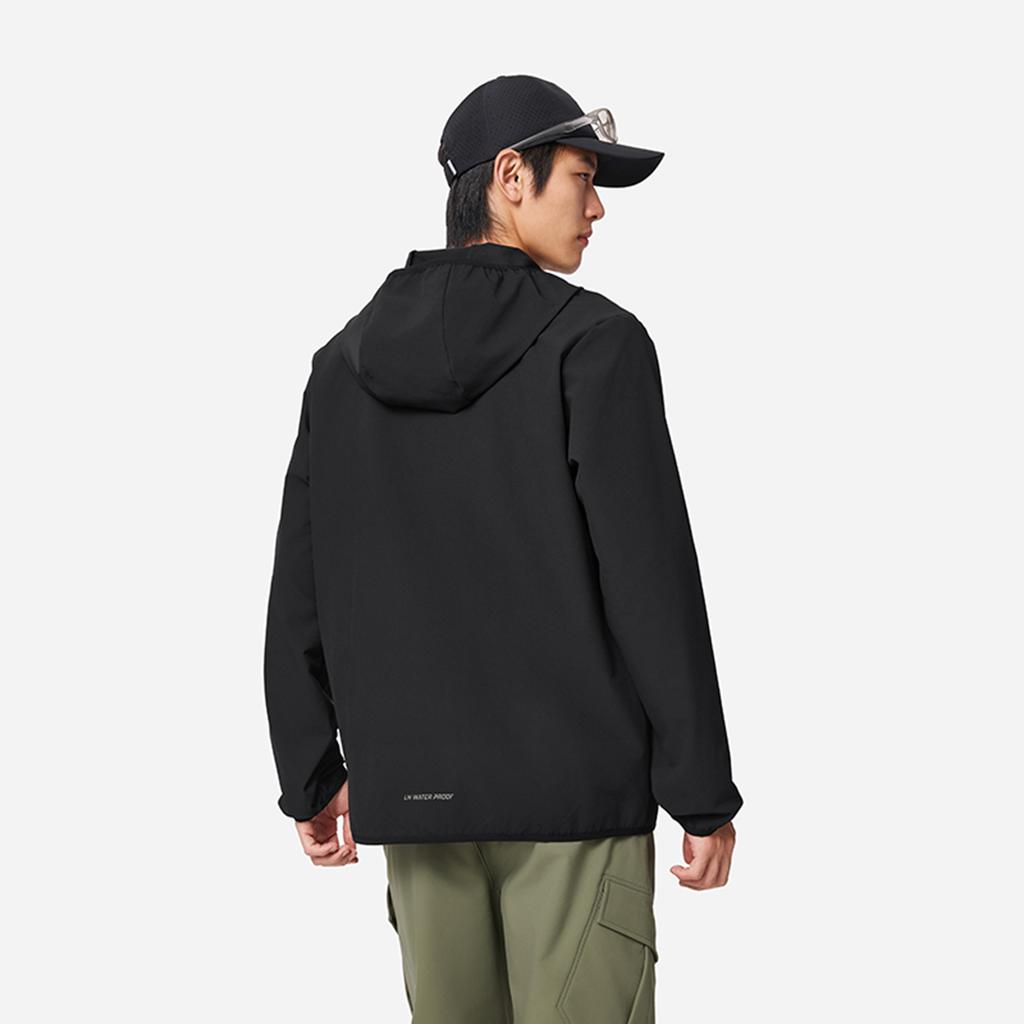 Li Ning Fitness Series Hooded Logo Stitching Zipper Windbreaker Men Outerwear AFDVE81-4