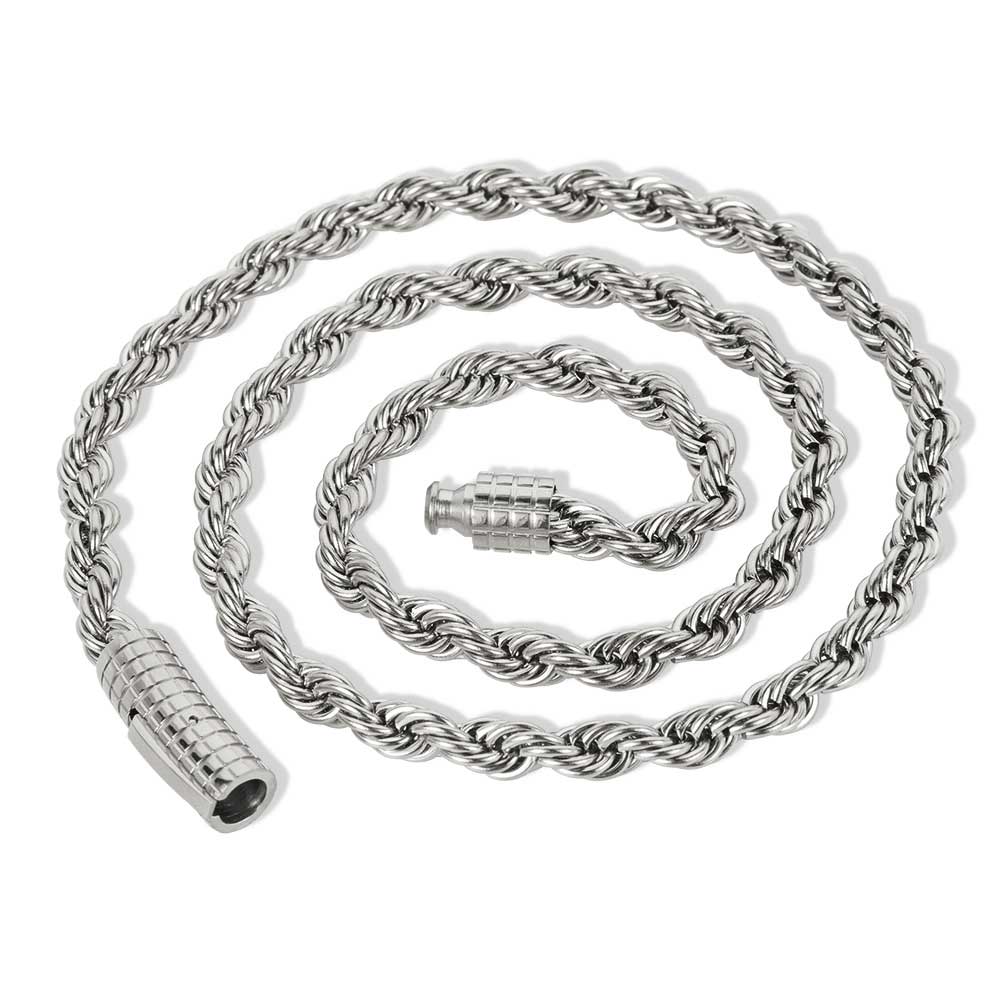 

6mm Rope Chain Necklace Stainless Steel Never Fade Waterproof Choker Men Women Jewelry Gold Color Chains Gift 20 inch(50.80cm)