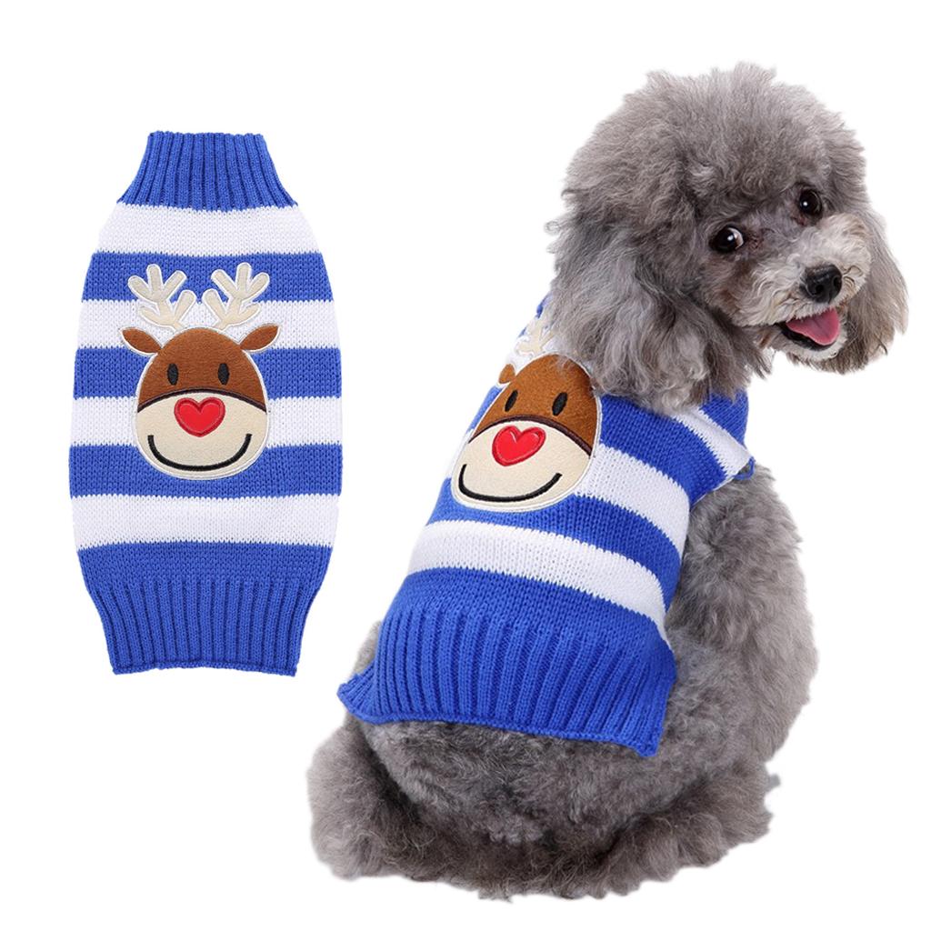 Christmas Dog Sweater for Small Dogs - Santa Claus Knit Pet Clothes for Poodle Teddy Puppy, Cute Warm Xmas Puppy Outfit