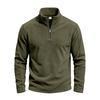 Mens Fleece Sweatshirt Winter Warm Loose Fit Casual Stand Collar Zip Up Top