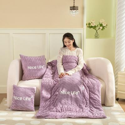 New Milk Fiber Embossed Fabric Towel Embroidery Series Pillow Blanket Two-in-One Multi-Purpose Blanket Cushion
