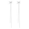 A Two-pair Earline Stud Earrings, Metal Cross-fringed Earrings, Temperament Personality, Long Earrings, Women's Pendant.