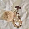 Trendy Cute Fluffy Pom Pom Beaded Bracelet - Feminine Anti-Lost Wristband for Phone Case/Chain/CCD/Headphone, Handheld