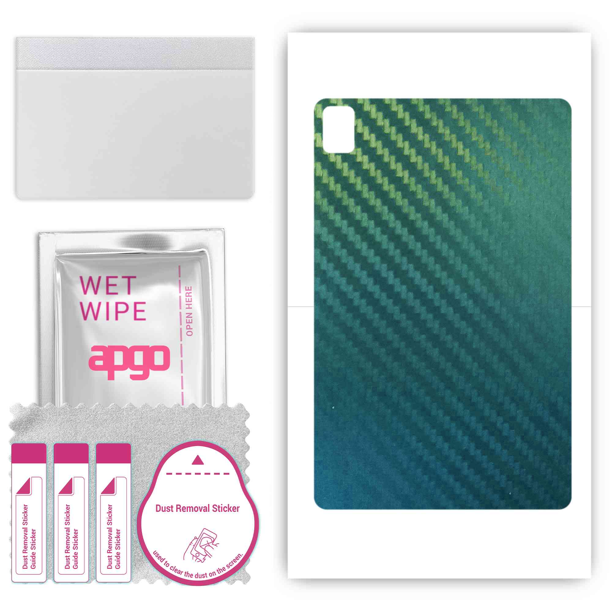 

apgo Protective Skin Sticker for the back compatible with Blackview Tab 16, Wrap Film, Foil, Vinyl - Pattern Carbon Chameleon CAKA1