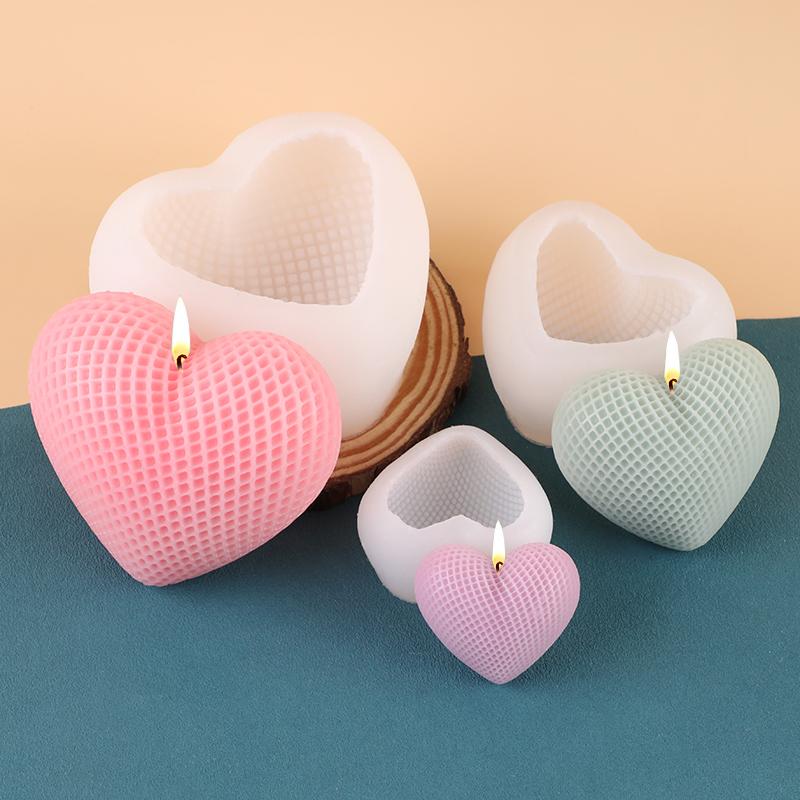 1 Stück, große, mittlere und kleine herzförmige Duftkerzen-Silikonform, Gips-Handseife, DIY-Backen, Tortendekoration