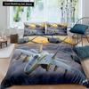 Fighter Fire King Queen Full Duvet Cover Cool Airplane Bedding Set Military Fans Quilt Cover Red Black Polyester Comforter Cover
