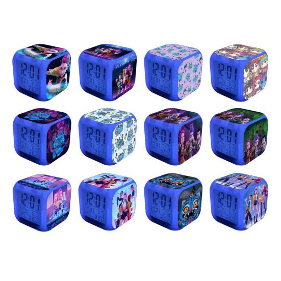 Small Digital Alarm Clock with LED Display for Bedrooms Bedside Battery Operated Electric Clock with Large Number Display Anime Therm Desk Decor for