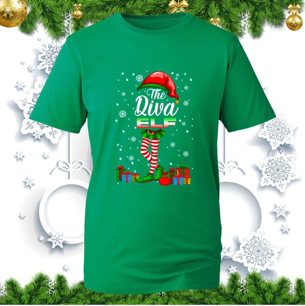 Merry Christmas The Diva Elf TShirt Funny Xmas Elf Celebrity Party Wear Tee Top S