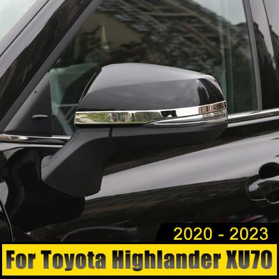 Autozubehör für Toyota Highlander XU70 Kluger 2020 2021 2022 2023 Edelstahl-Rückspiegel-Seitenformabdeckungs-Trimmaufkleber