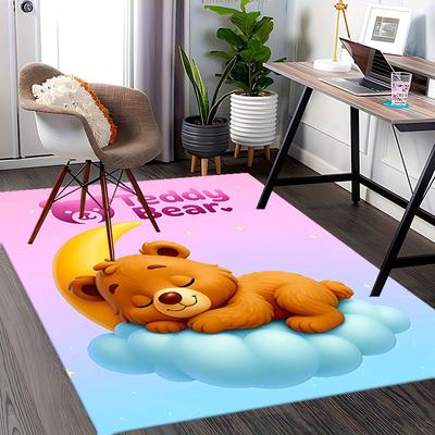 1pc Teddy Bear Anime Cartoon Design Office Chair Mat Non Slip Carpet for Home Decor, Suitable for All Seasons, Ideal As a Gift