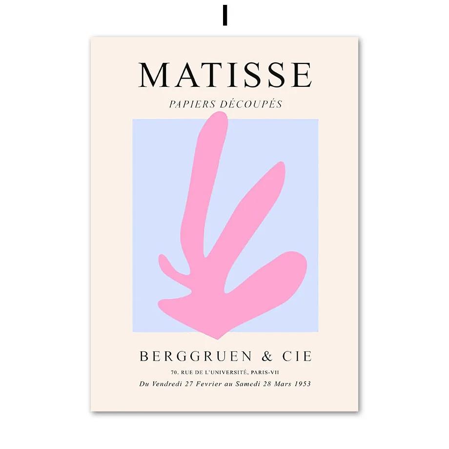 Matisse Abstract Posters for Living Room Decor, Coral Flower, Dance Girl Lines, Wall Art, Canvas Painting, Prints Pictures