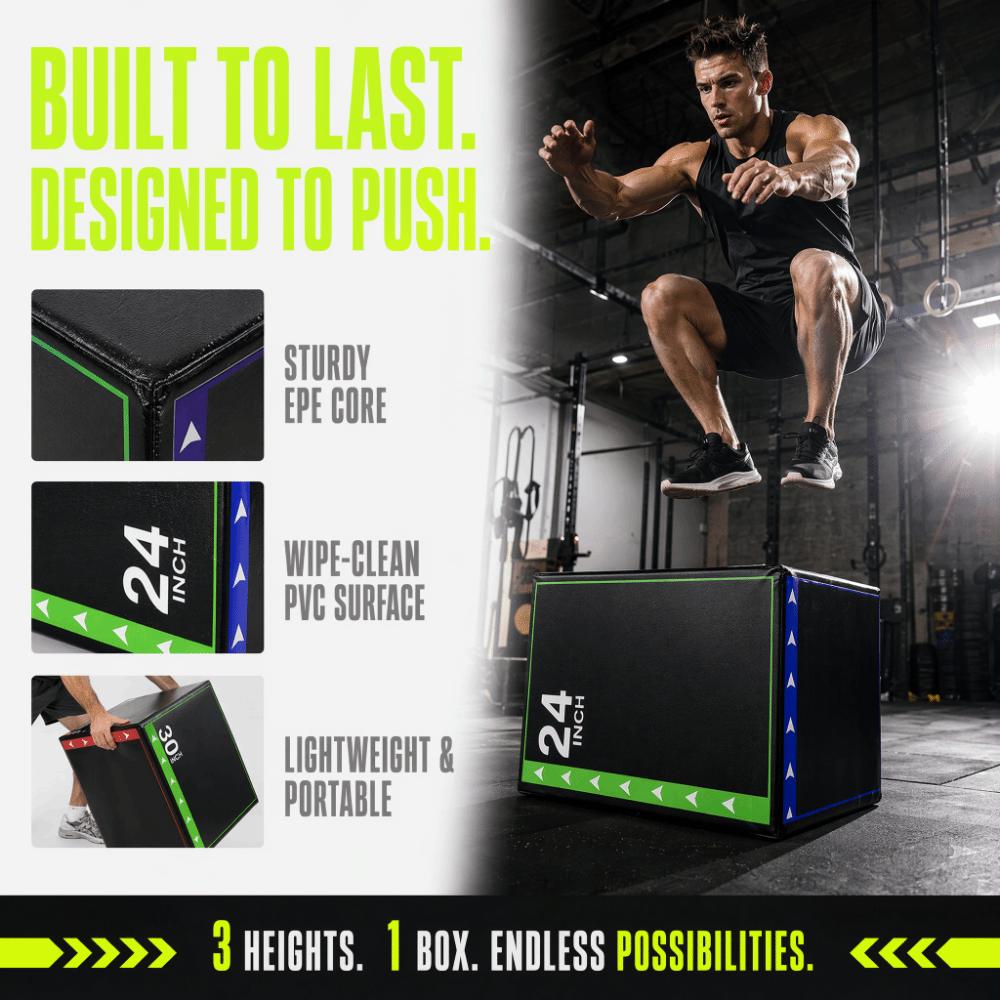 Scatola per Salto Portatile 3 in 1 Ammortizzante Strumento per Allenamento Fitness Scatola per Salto Pliometrico Grande Palestra Domestica