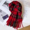 100 pure wool scarves, men's winter dark blue plaid cashmere scarves, high-end gifts for boyfriend, father, and elders