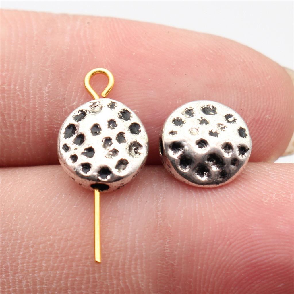 Twisted-Pattern Small-Hole Spacer Beads Mini Antique Bronze Silver Jewelry Making String Beads Separator