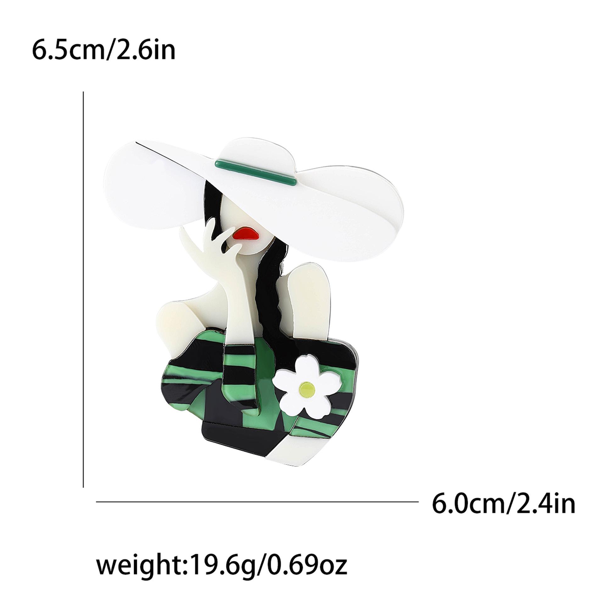 

Модная акриловая брошь в виде белой цветочной девушки, персонализированная креативная женская одежда, корсаж, ювелирные изделия, булавка