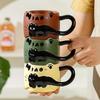 Cat Stacking Mug Creative Cute Cartoon Cat Ceramic Coffee Cup Fun Cat Tail Integrated Handle Cup Couple Water Cup Birthday Gift