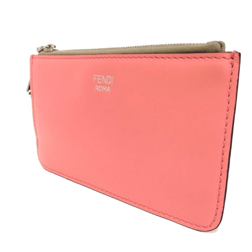 Used 11491 FF Diamond Fragment Case 8AP161 ALWA F1L2E 7943 Tortora Key Ring Card Case Logo Pink Dahlia Women's from