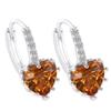 New European & American Fashion Earrings with AAA Zircon - Peach Heart Multi-Color Style