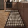 Anti-Slip Plaid Diatomite Kitchen Mat Super Absorbent Fast Drying Floor Rug Modern Minimalist Soft Bath Mat for Home Decor