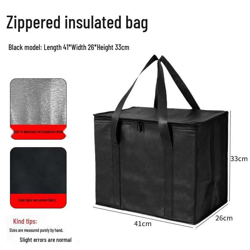 Outdoor Portable Folding Aluminum Foil Insulated Bag, Large Capacity for Camping, Vegetables & Fruits