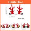 Adorable Christmas Hair Clips With Plush Red Antlers And Jingle Bells For Women