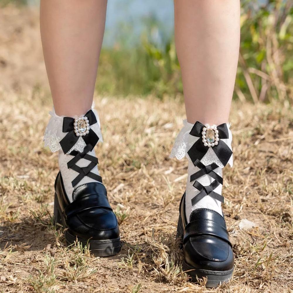 Sweet Style Lace Ankle Socks Bow Lolita Cotton Socks Gift Summer Spring Socks Women