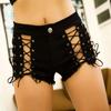 Summer Vintage Elastic Lace Up Women's Denim Shorts Hot Pants Super Nightclub Women's Sexy Jeans