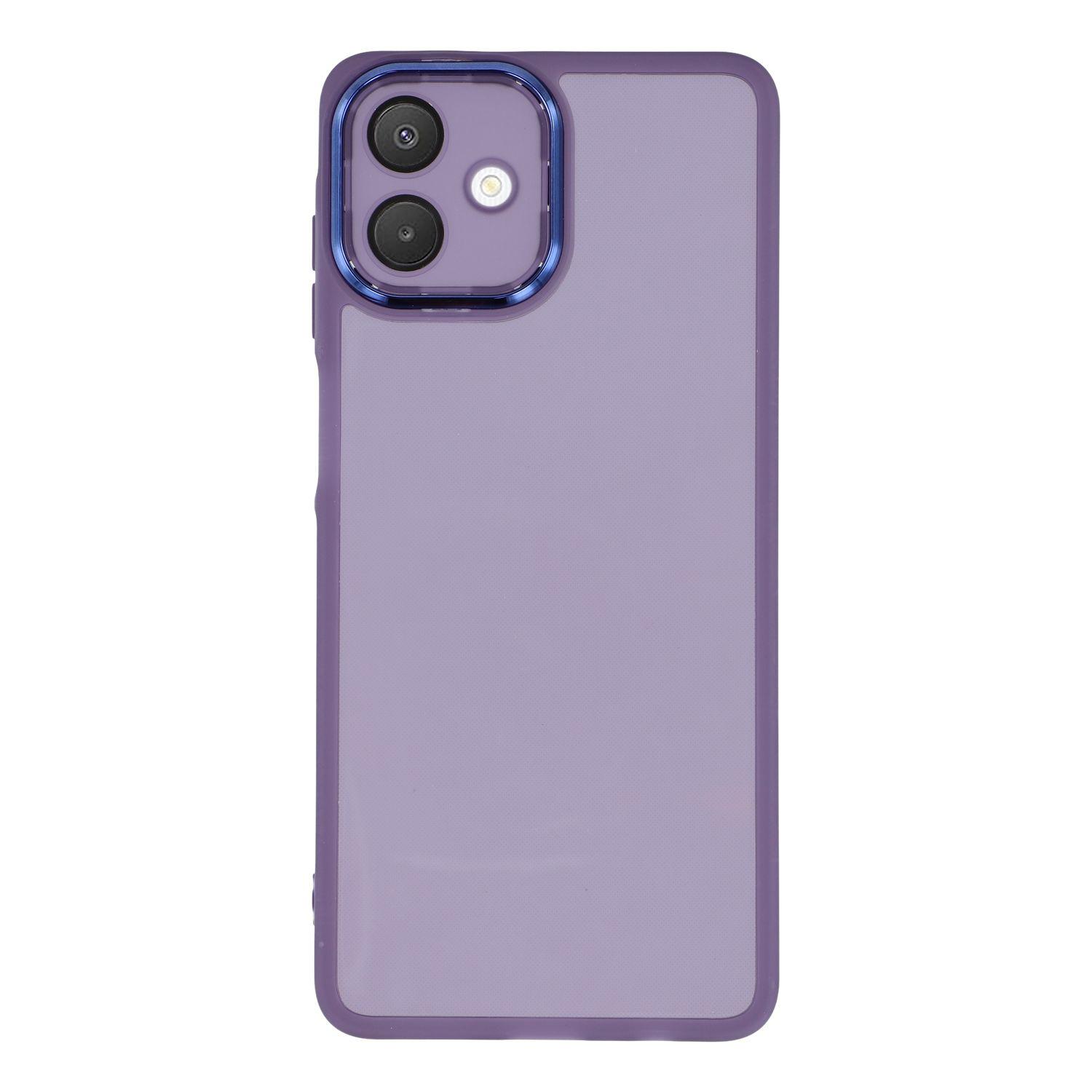 

For Samsung Galaxy A07 4G Case Electroplated Camera Frame TPU Phone Cover Transparent Purple