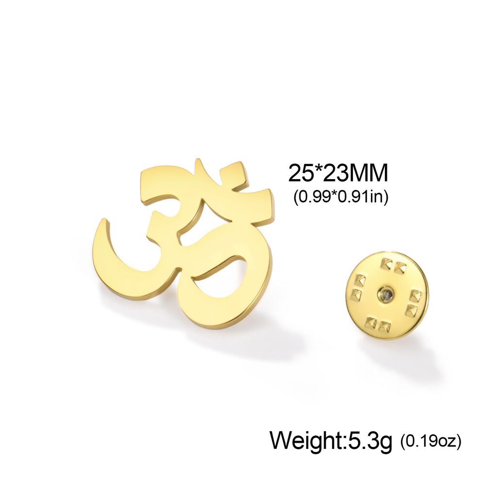 Buddhism Lotusblomma Brosch Yoga Budda OM Lapel Pin Spirituella Smycken Mode Rostfritt Stål Accessoarer