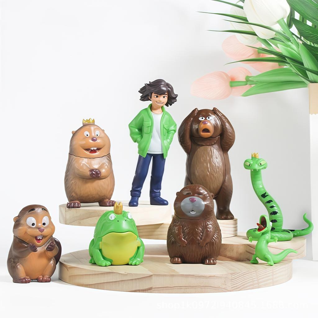8Pcs/Set Anime Hoppers Beaver Transformation Plan Action Figures Toy Beaver Collectible Model Doll Fans Gift