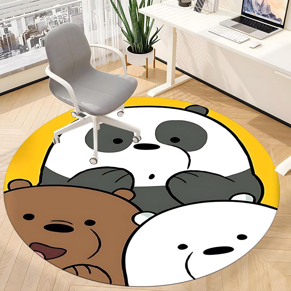1pc We Bare Bears Office Round Area Rug, Under Office Chairs Bedroom Living Room Home Decor, Room Deco, Available In Various Sizes164