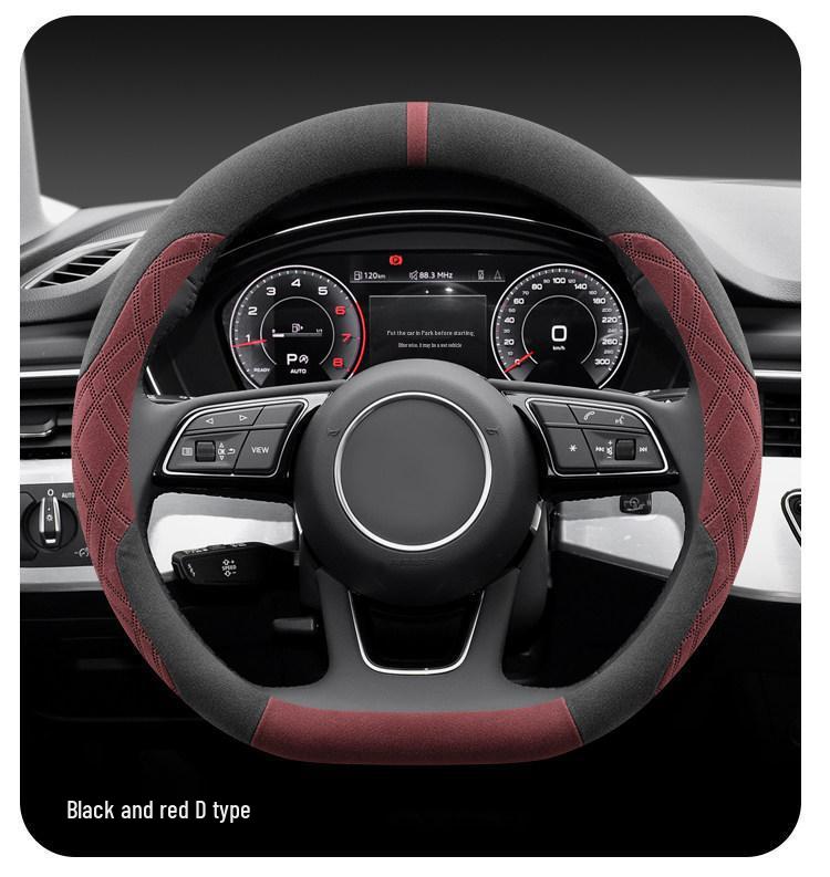 Ultra-Thin Non-Slip Suede Steering Wheel Cover, Fits 25/26 Mercedes-Benz EQE, Winter-Ready