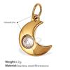 Sun Moon Stainless Steel Gold Plated Pendant Jewelry Versatile Pendant Necklace Women
