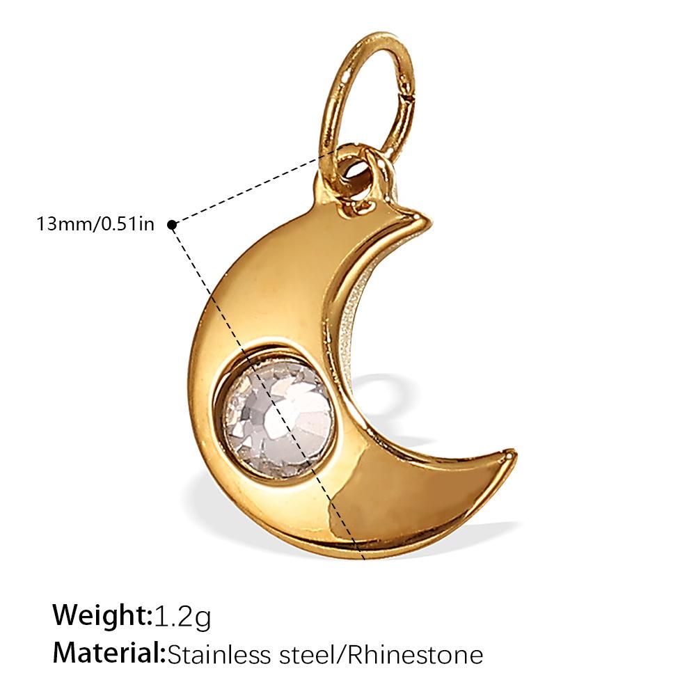 Sun Moon Stainless Steel Gold Plated Pendant Jewelry Versatile Pendant Necklace Women