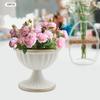 10Pcs Mini Flower Vases, 9.5cm Tall Small Table Centerpiece Decor, White Gold Metal Pots for Wedding Party Farmhouse Decorations