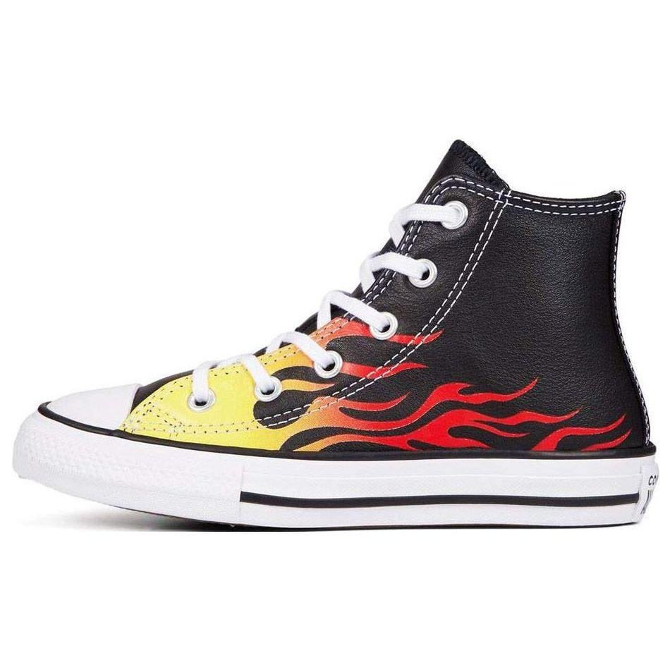 Converse Chuck Taylor All Star Flame Black Red High Top Canvas Shoes Unisex Sneakers 665864C