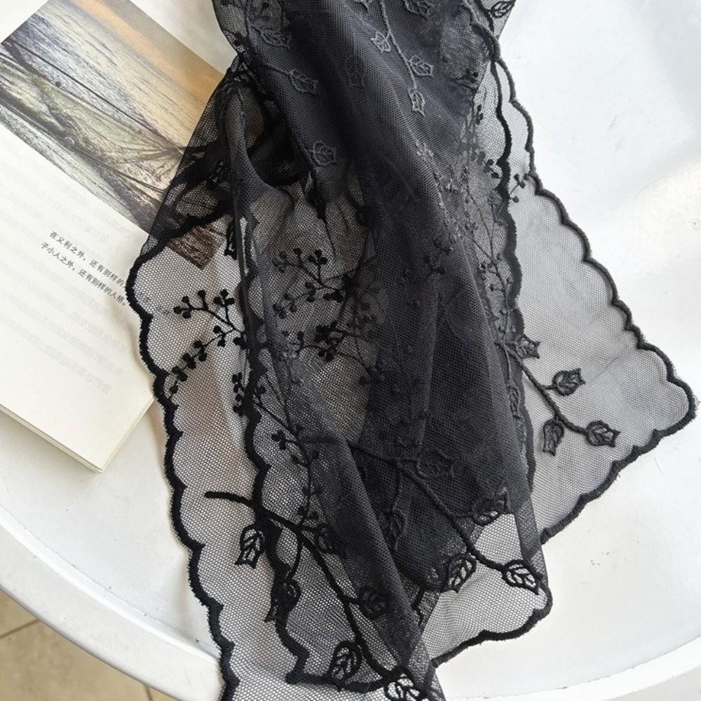 Elegant Summer Sunscreen Shawl Long Silk Headband Literary Women's Lace Scarf