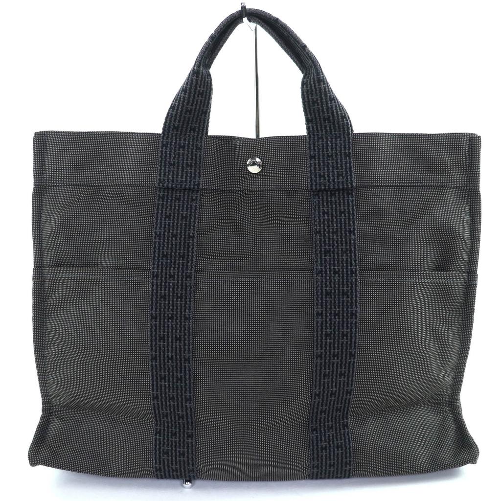 Tolle HERMES Tragetasche Her Line MM grau Polyamid Damen Gebraucht