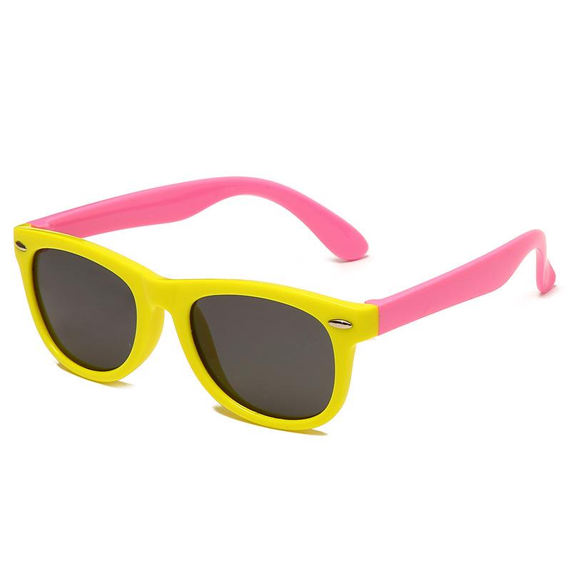 Customizable Colorblock Kids' Sunglasses: Fashionable, Anti-Radiation, Windproof, Sandproof, UV Protection.