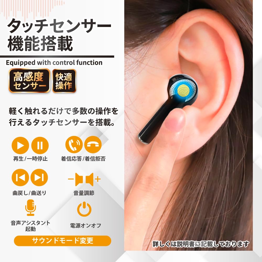 Shizukawill Earphones Bluetooth Wireless Earphones Compatible with iPhone Compatible with Android Noise Canceling Automatic Pairing Bluetooth Wireless