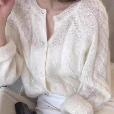 Cardigan en maille à col rond pour femmes 2024: Style Doux, Polyvalent & Coupe Ample