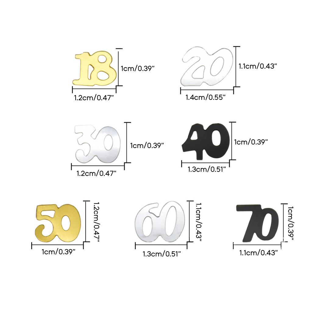 Black and Gold Confetti Birthday Party Confetti Table Decoration 18/20/30/40/50/60/70th Anniversary Party Decoration