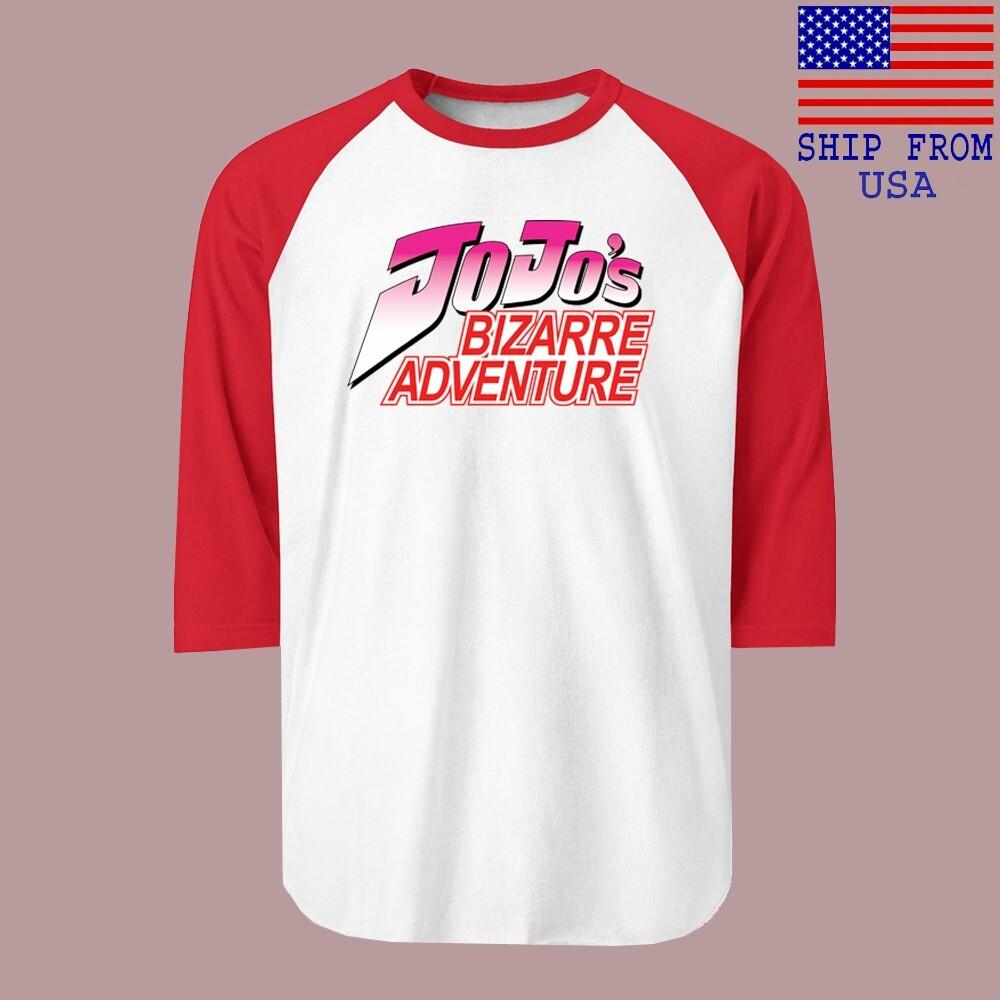 

Jojo#039;s Bizarre Adventure Cartoon Men#039;s Raglan Red Size S2XL Unisex T-Shirt XXXXL