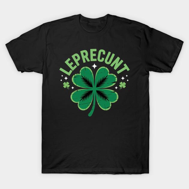 Men Black Print T-shirt Leprecunt St. Patrick S Day Funny Leprecunt Irish Shamrock No-Cut Transfer Paper Print Cotton Tshirt S чёрный